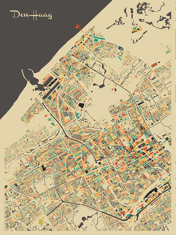 Stadskaart Den Haag Akoestisch Materiaal Print Mozaiek